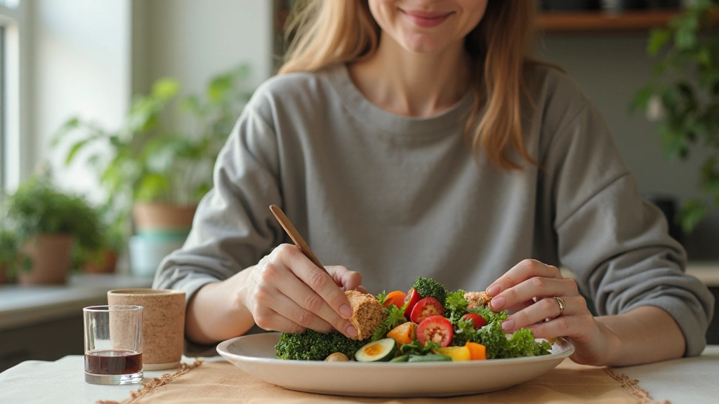 Person som äter näringsrik mat för att stödja mental klarhet och energi